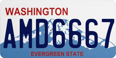 WA license plate AMD6667