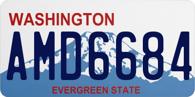 WA license plate AMD6684