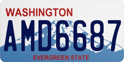 WA license plate AMD6687