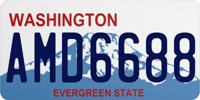 WA license plate AMD6688