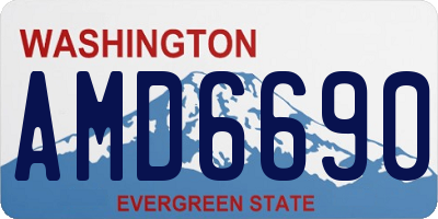 WA license plate AMD6690