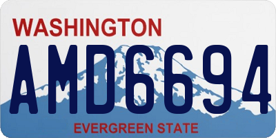 WA license plate AMD6694