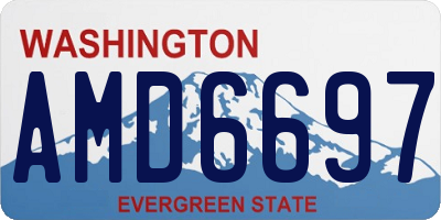 WA license plate AMD6697