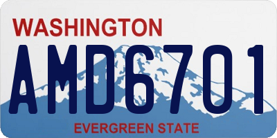 WA license plate AMD6701
