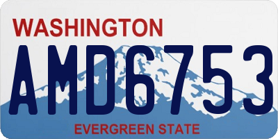 WA license plate AMD6753