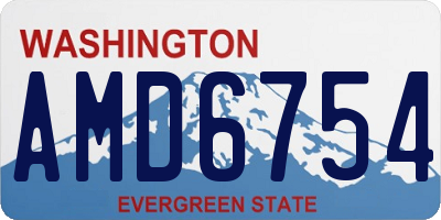 WA license plate AMD6754