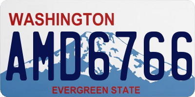 WA license plate AMD6766