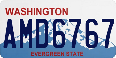 WA license plate AMD6767