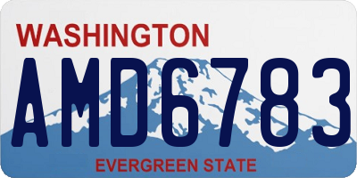 WA license plate AMD6783