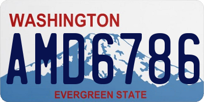 WA license plate AMD6786