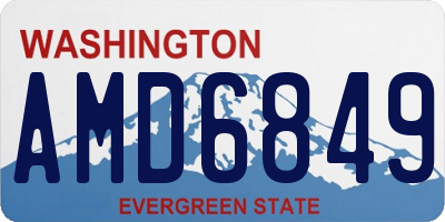 WA license plate AMD6849
