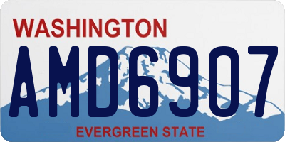 WA license plate AMD6907