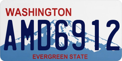 WA license plate AMD6912