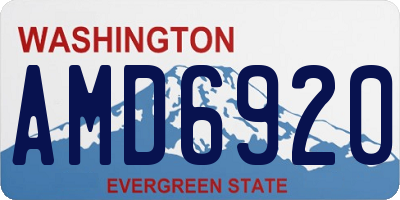 WA license plate AMD6920