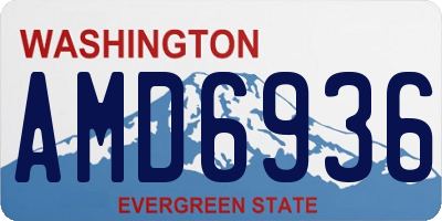 WA license plate AMD6936