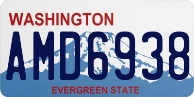 WA license plate AMD6938
