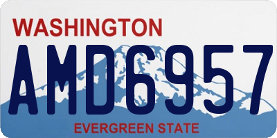 WA license plate AMD6957