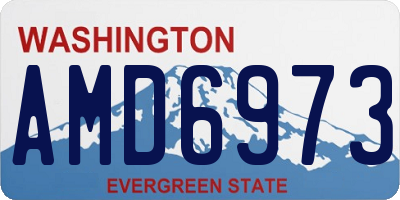 WA license plate AMD6973