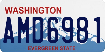 WA license plate AMD6981