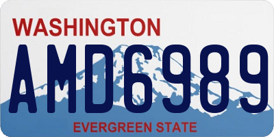 WA license plate AMD6989