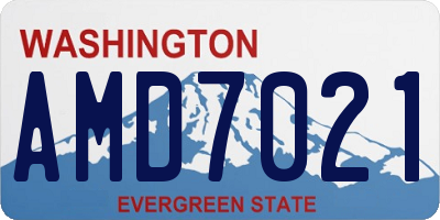 WA license plate AMD7021