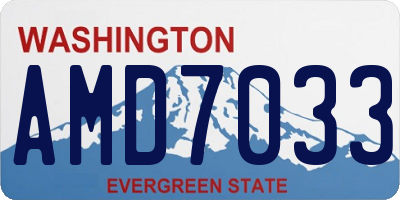 WA license plate AMD7033