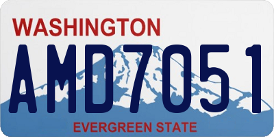 WA license plate AMD7051