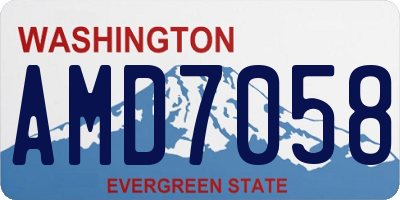 WA license plate AMD7058