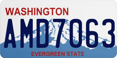 WA license plate AMD7063