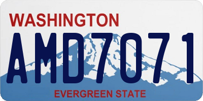 WA license plate AMD7071