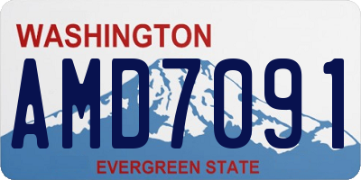 WA license plate AMD7091