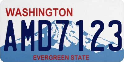 WA license plate AMD7123