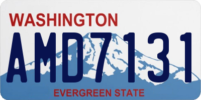 WA license plate AMD7131