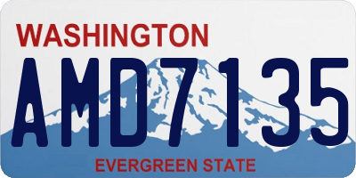 WA license plate AMD7135