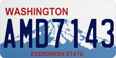 WA license plate AMD7143