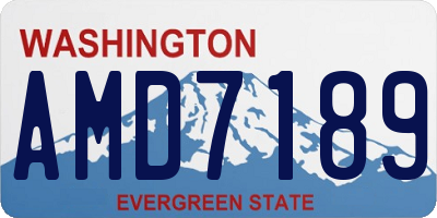 WA license plate AMD7189