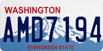 WA license plate AMD7194