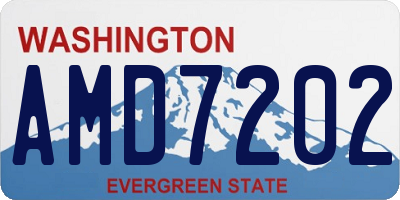 WA license plate AMD7202