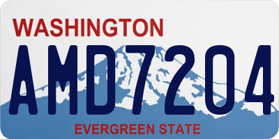 WA license plate AMD7204