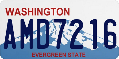 WA license plate AMD7216