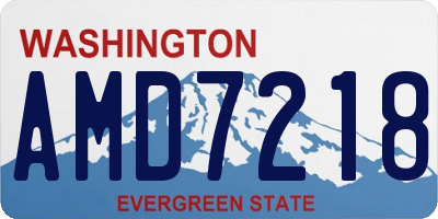 WA license plate AMD7218