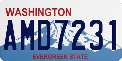 WA license plate AMD7231