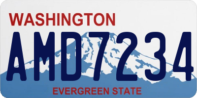 WA license plate AMD7234
