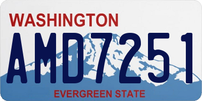 WA license plate AMD7251