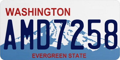 WA license plate AMD7258