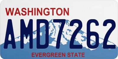 WA license plate AMD7262