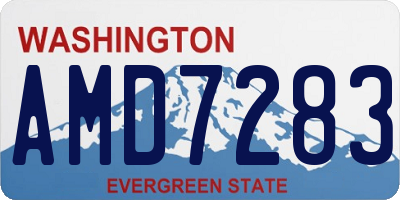 WA license plate AMD7283