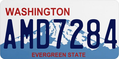 WA license plate AMD7284