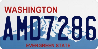 WA license plate AMD7286
