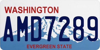 WA license plate AMD7289